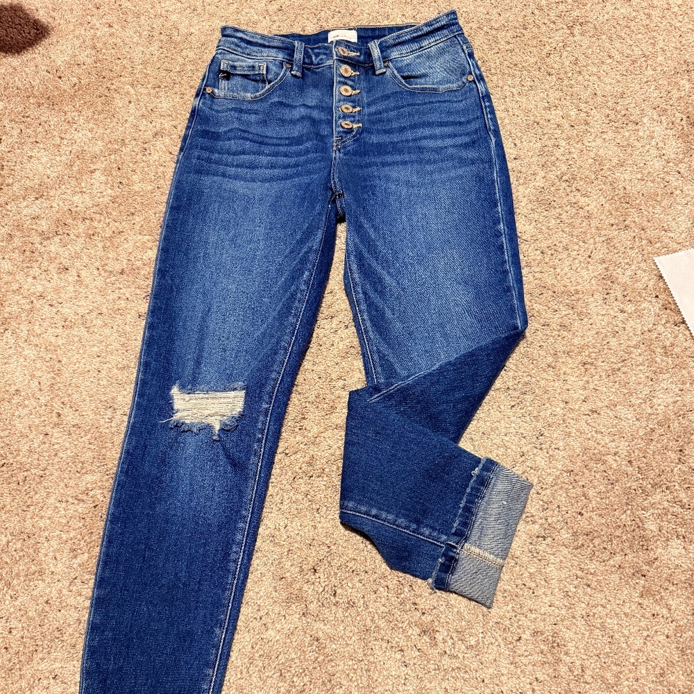 KanCan slim straight cuffed jeans